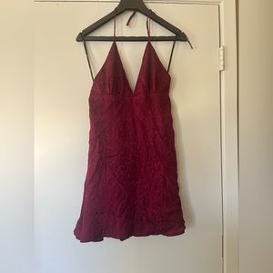 Burgundy satin dress